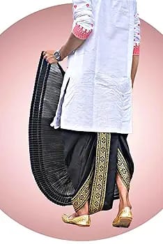 GOURI COLLECTIONS Ready To Wear Pant System PRINTED MAYUR PUCHHA Embellished Men Dhoti