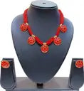 Sky Fashion  Copper Gold-plated Red Jewel Set  (Pack of 1)